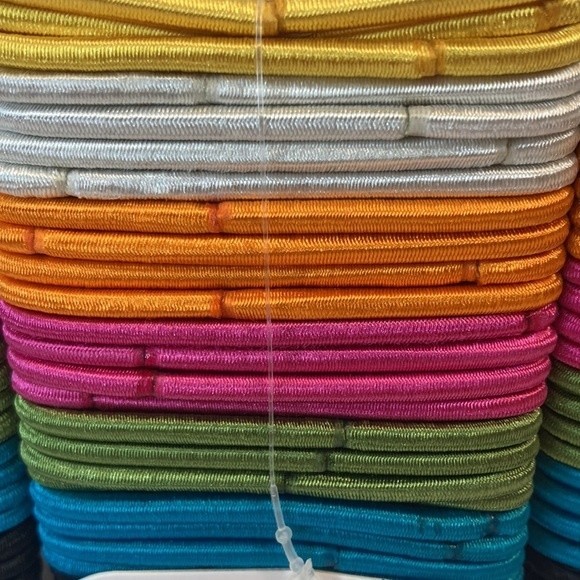 Scunci No Damage Satin Smooth Hair Elastics Pink Blue Green Yellow Black - Picture 10 of 13